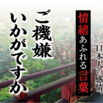 【ご機嫌いかがですか】－ 現代に使いたい日本人の感情、情緒あふれる言葉