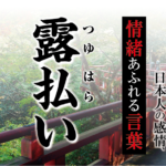 【露払い（つゆはらい）】－ 現代に使いたい日本人の感情、情緒あふれる言葉