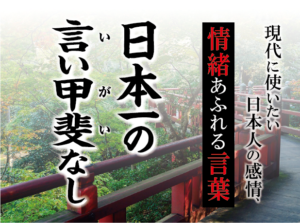 【日本一の言い甲斐（がい）なし】－ 現代に使いたい日本人の感情、情緒あふれる言葉