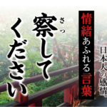 【察してください】－ 現代に使いたい日本人の感情、情緒あふれる言葉