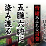 【五臓六腑（ごぞうろっぷ）にしみわたる】－ 現代に使いたい日本人の感情、情緒あふれる言葉