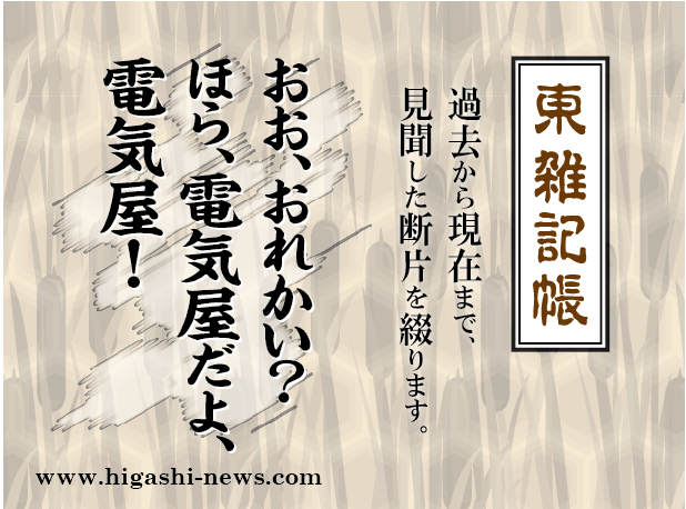 東 雑記帳 － おお、おれかい？　ほら、電気屋だよ、電気屋！