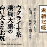 東 雑記帳 － ウクライナ系横綱大鵬の白い大きなお尻