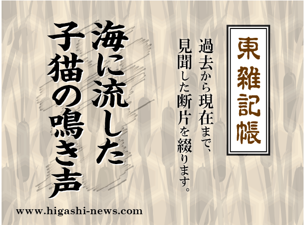 東 雑記帳 － 海に流した子猫の鳴き声が今も脳裏にこだまする