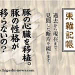 東 雑記帳 － 豚の心臓を人に移植。豚の性格が移る恐れはないの？