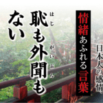【恥も外聞もない】－ 現代に使いたい日本人の感情、情緒あふれる言葉