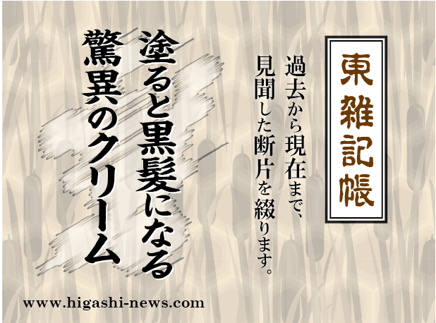 東 雑記帳 － 塗ると翌朝には髪が黒くなる驚異のクリーム